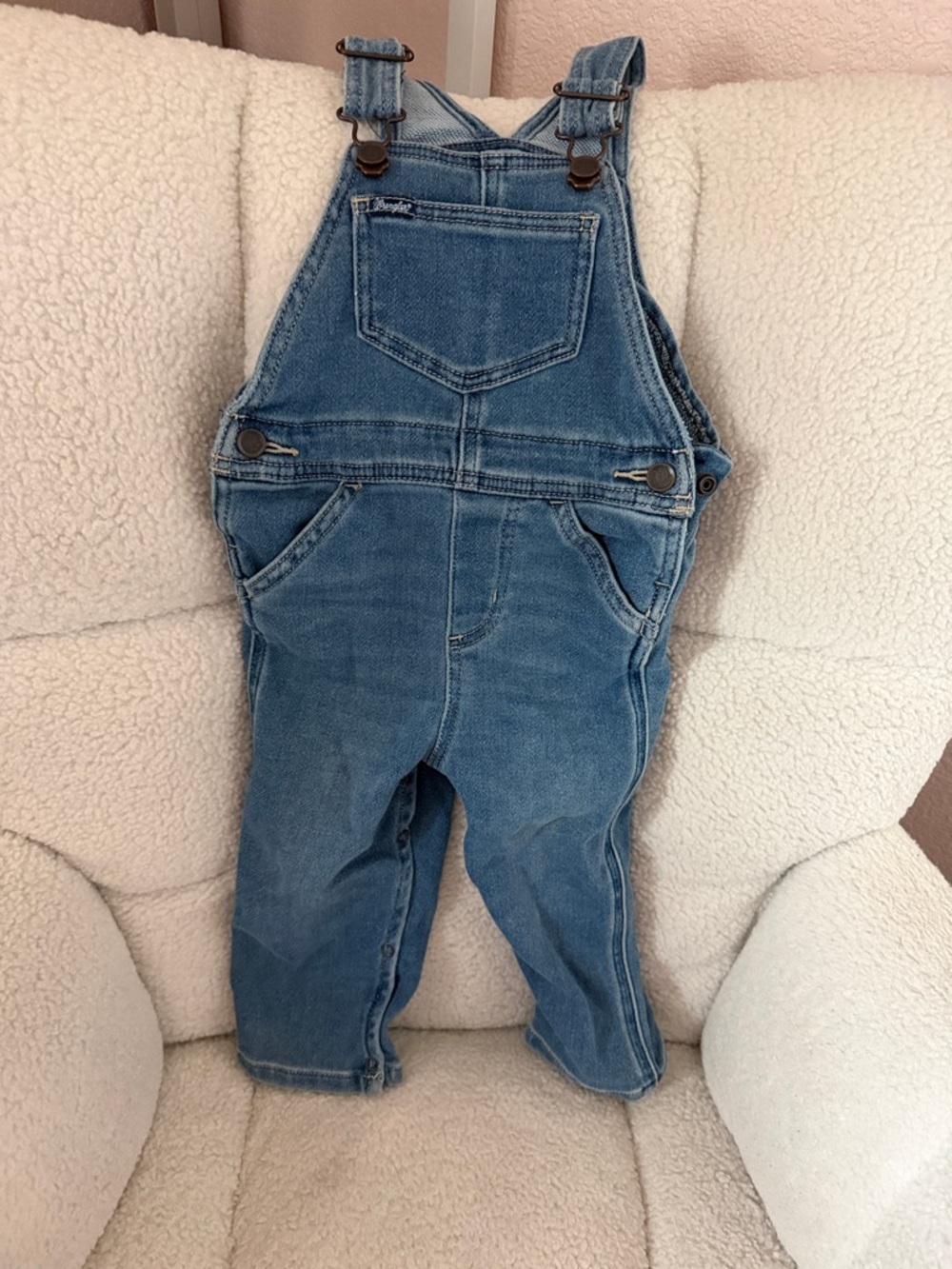 Wrangler Light Blue Denim Kids Overalls